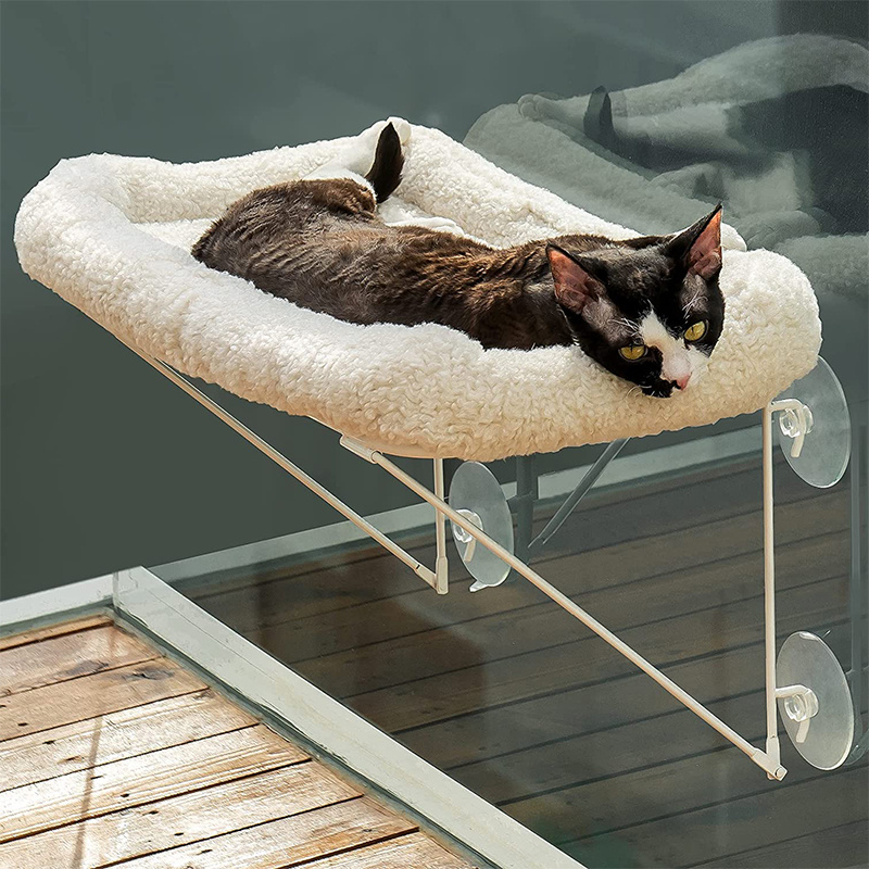 Wholesale Manufacturers  Custom Solid Wood Cat Hammock Cat Wall Shelves Wit Cat Hammock Window