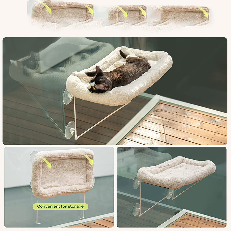 Wholesale Manufacturers  Custom Solid Wood Cat Hammock Cat Wall Shelves Wit Cat Hammock Window