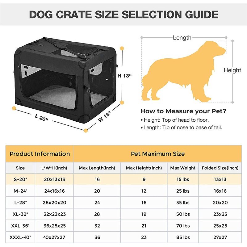 Wholesale High Quality Portable Travel Folding Small Dog Soft Pet Crate