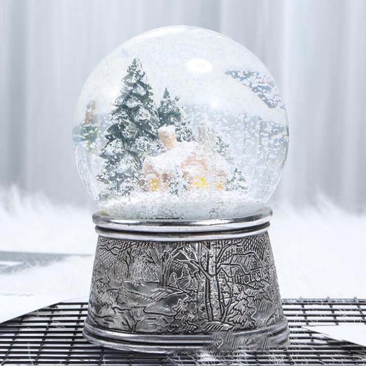 2019 China supplier Christmas snowflake santa claus water snow globe with blowing snow