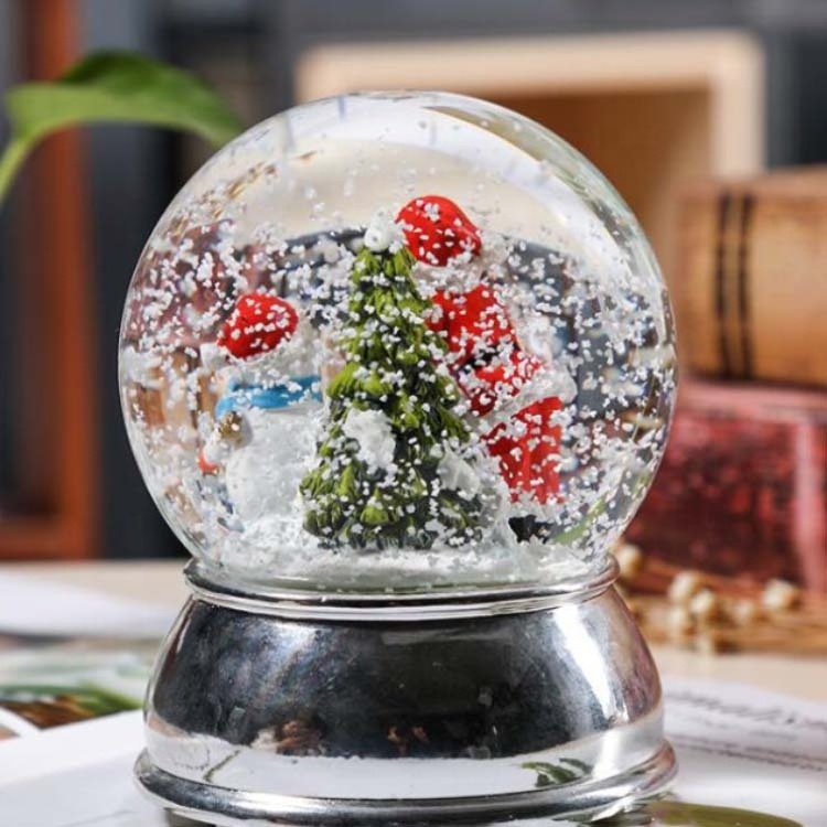 2019 China supplier Christmas snowflake santa claus water snow globe with blowing snow