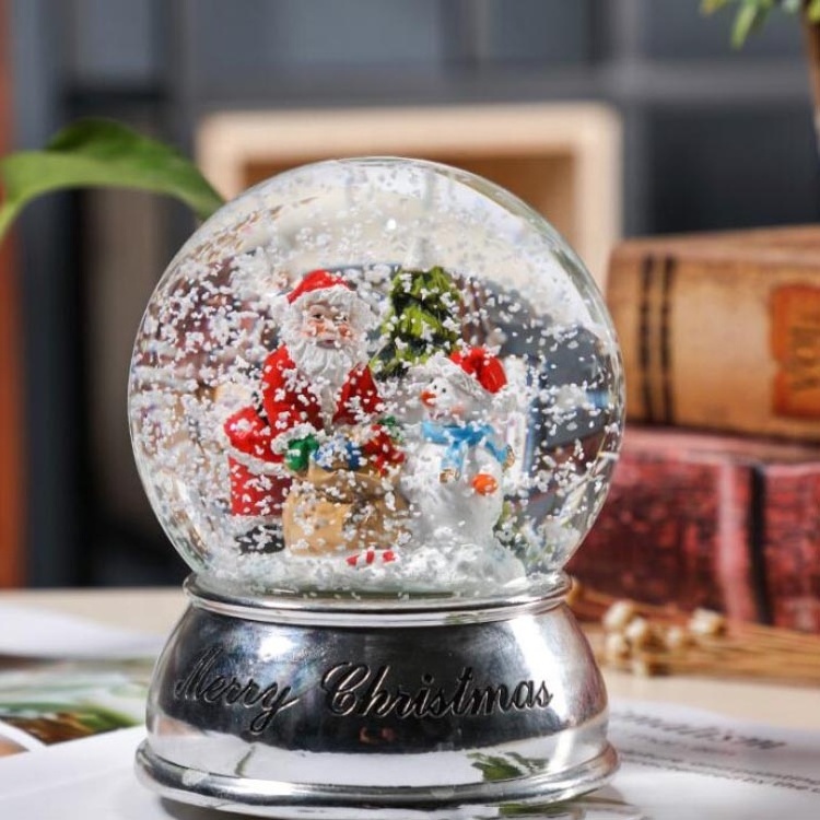 2019 China supplier Christmas snowflake santa claus water snow globe with blowing snow