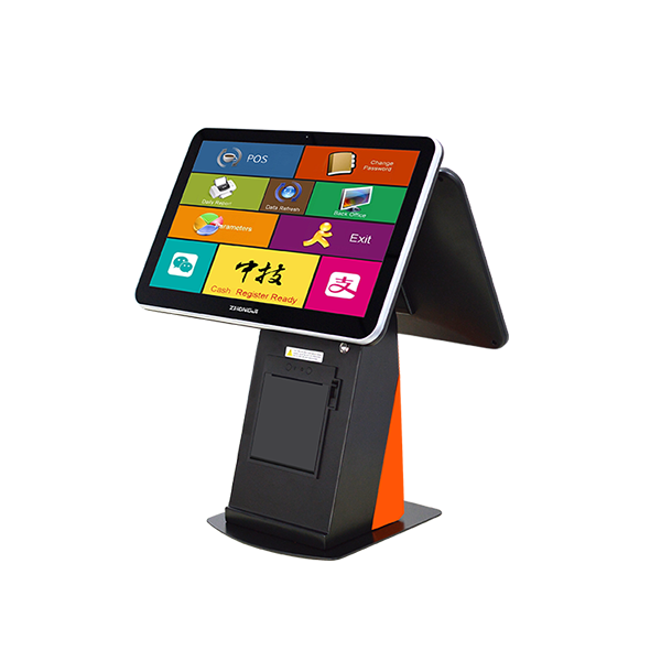 Zhongji A5 logiciel caisse, enregistreuse professionnel dual touch Screen Pos Machine Price Electronic Cash Register /