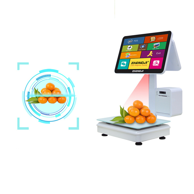 30Kg Weight Calculator 15.6 Inch Led Smart Pos System Ai Touch Screen Pc Pos Automatic Weigher Scale With Printer And Software/