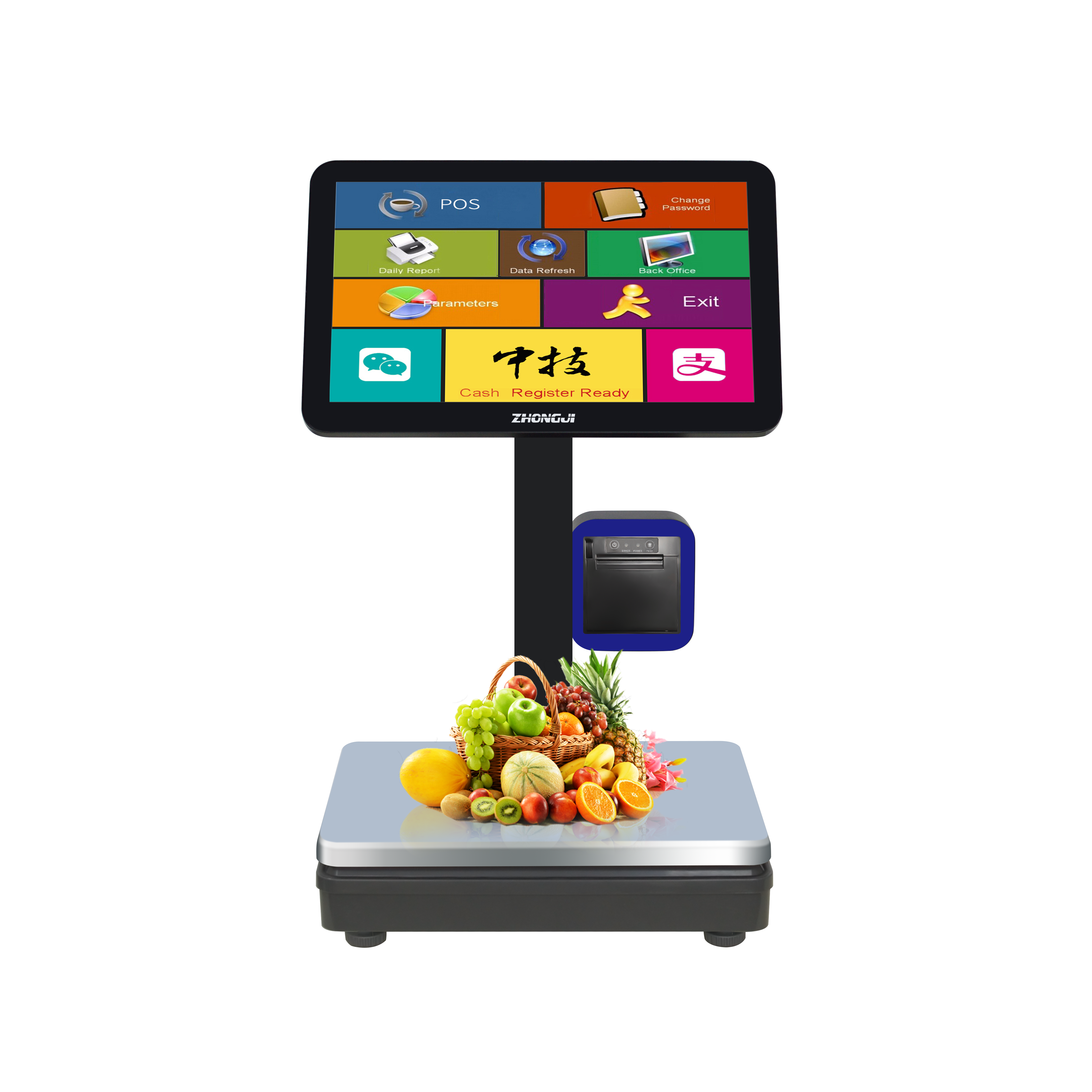 30Kg Weight Calculator 15.6 Inch Led Smart Pos System Ai Touch Screen Pc Pos Automatic Weigher Scale With Printer And Software/