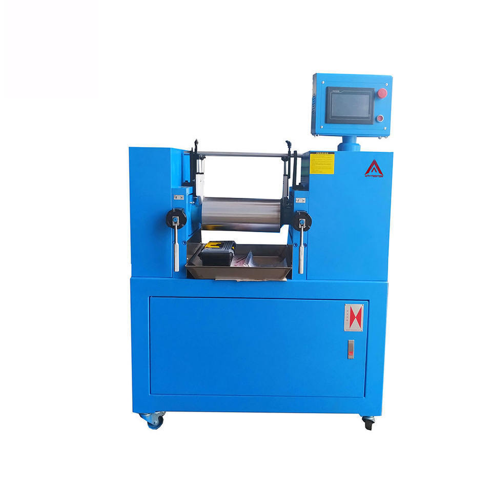 AT380 Lab with Heating and Cooling Plastic Rubber product Two Roll Mixing Mill Machine