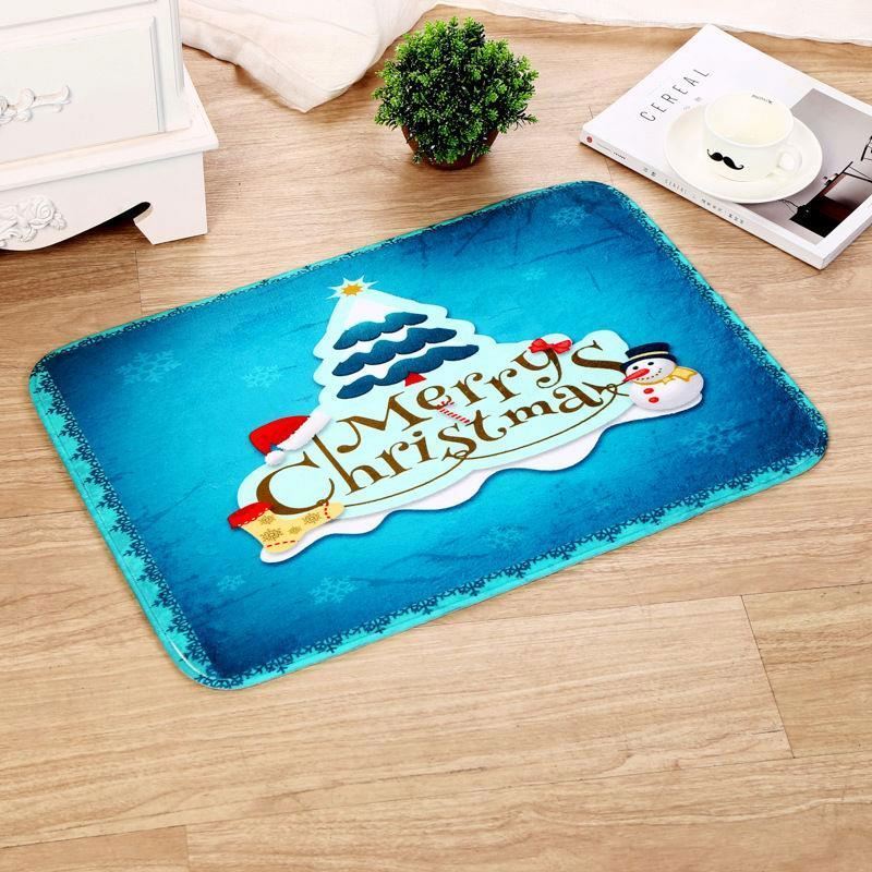 Free Shipping Merry Christmas Gift Door Mat Santa Claus Flannel Outdoor Carpet Christmas Decorations Home Xmas Party Favors