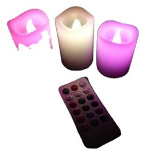 3pcs Changed Color Remote Control Electric Candles Flameless Led Pillar Candle Cup Tea Light For Wedding Birthday Home Decor