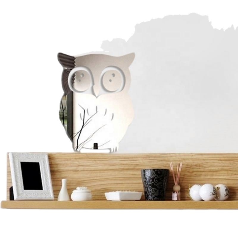 3D Owl Acrylic Mirror Wall Sticker Vinyl Removable Wall Stickers Kids Room Decal Home Decor Art Sticking Decals