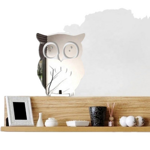 3D Owl Acrylic Mirror Wall Sticker Vinyl Removable Wall Stickers Kids Room Decal Home Decor Art Sticking Decals