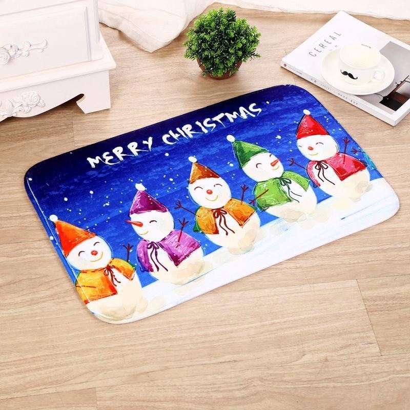 Free Shipping Merry Christmas Gift Door Mat Santa Claus Flannel Outdoor Carpet Christmas Decorations Home Xmas Party Favors