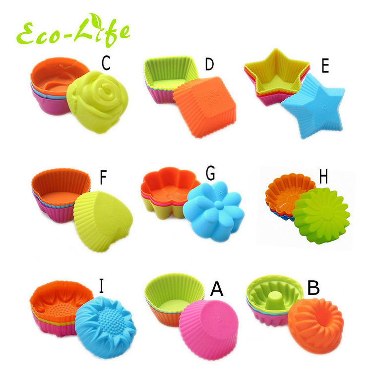 Silicone Baking Cups Cupcake Liner Mini Square Muffin Cupcake Baking Liners Silicone Muffin Cupcake Liners