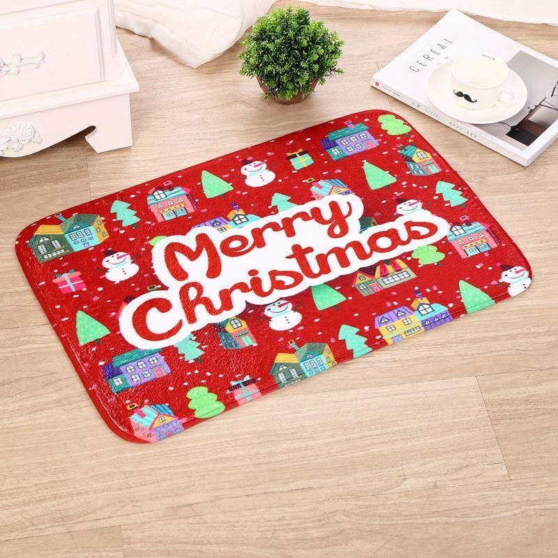 Free Shipping Merry Christmas Gift Door Mat Santa Claus Flannel Outdoor Carpet Christmas Decorations Home Xmas Party Favors