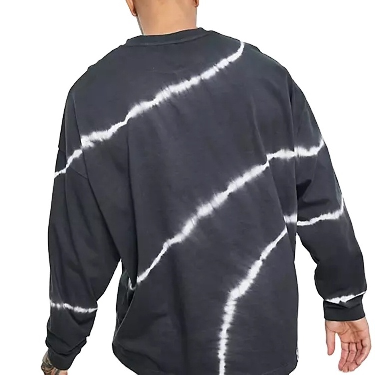 OEM custom unisex oversized sweatshirt cotton design black and white stripe hoodie mens plus size hoodies tie dye