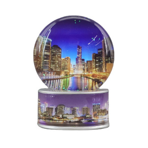 York City Water Globe Building Snow Globe Promotion Gifts New with LED Light up Tourist Customized Souvenir Handicraft Paint