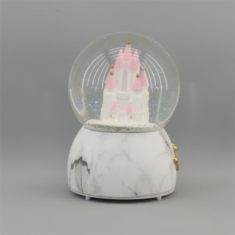 a beautiful crystal ball ornament winter crafts glitter 100MM Castle Snow Globe