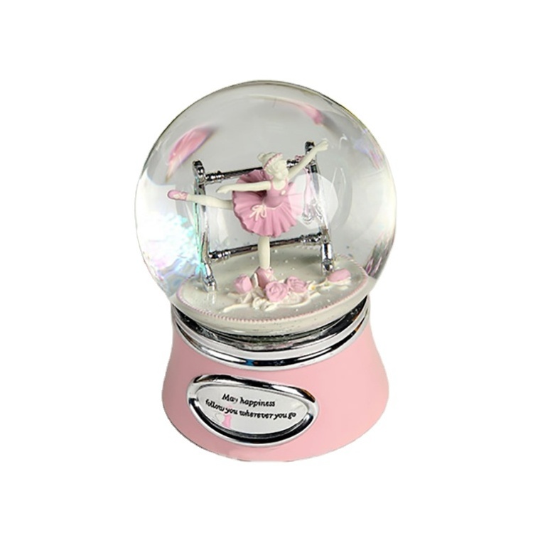 High quality Trendy Design Cartoon Resin Ballerina figurine  Snow Globe