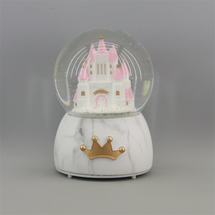 a beautiful crystal ball ornament winter crafts glitter 100MM Castle Snow Globe