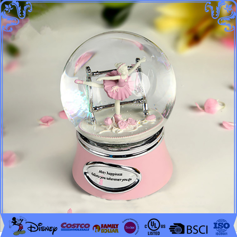 Customization Personalized Girls dance Musical Snow Globes For Souvenir Ornament