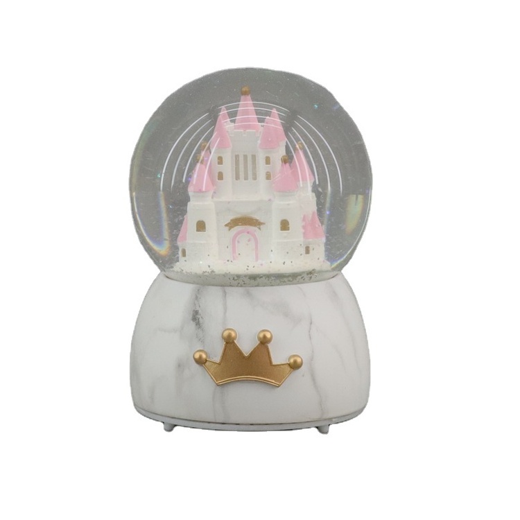 a beautiful crystal ball ornament winter crafts glitter 100MM Castle Snow Globe