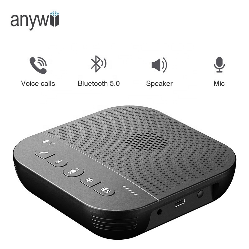 Anywii wireless system conference room microphone two 360 degree pickup video conference microphone usb speakerphone