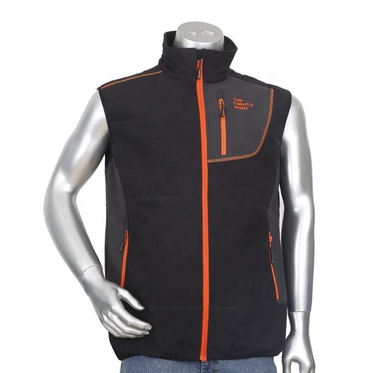 OEM male clothing orange mens quilted sleeveless work vest out wear