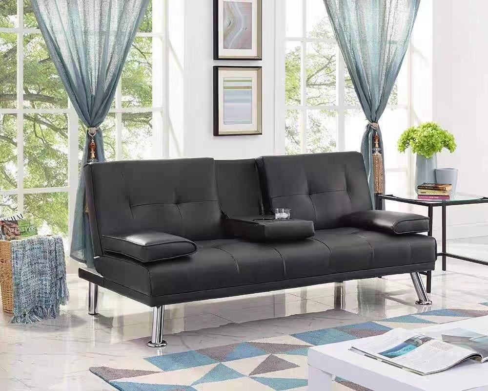 Modern furniture faux PU leather convertible authentic turkish double futon sofas folding Sofa Bed