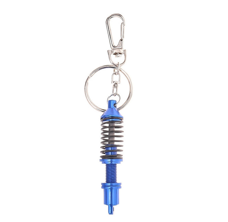 Novelty Adjustable Spring Car Part Keyring Alloy Key Chian Shock Absorber Keychain