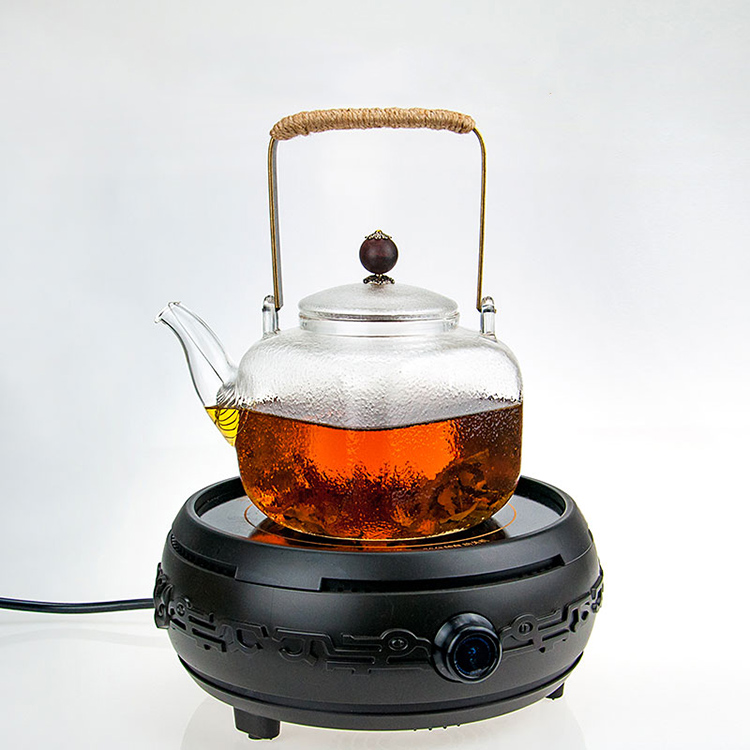 discount High temperature resistant glass tea kettle teapot teapot fountain tea pot with infuser ceramic teapot