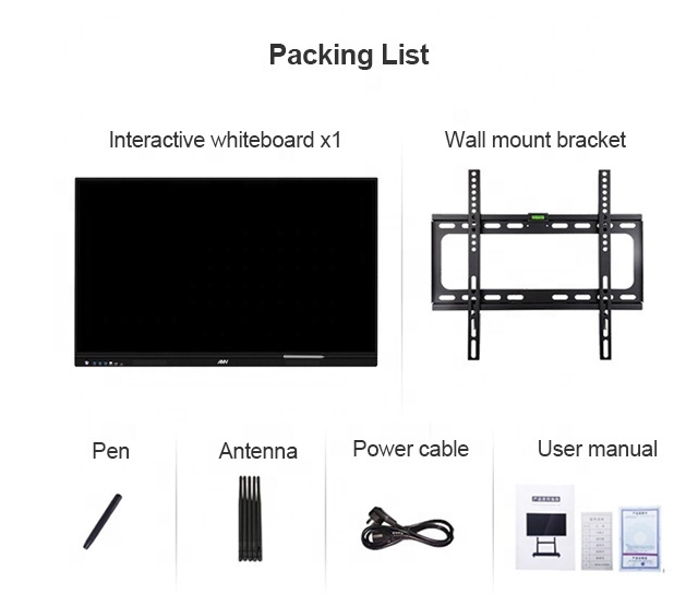 School Teching Electronic Flat Panel Tv Smart Board Interactive Whiteboard Digital Signage and Displays LED Black Pen Pano DLED