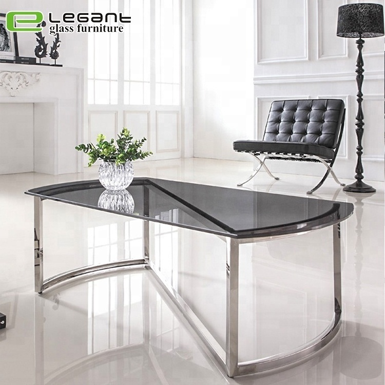 Free Sample Modern Fancy Mirrored Bent Glass Top Coffee table