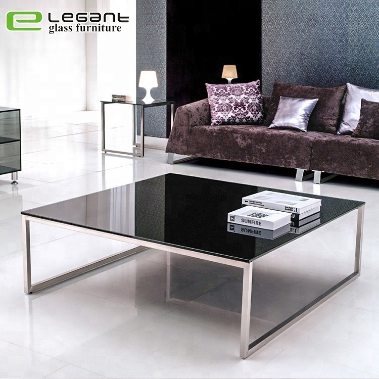 Free Sample Modern Fancy Mirrored Bent Glass Top Coffee table