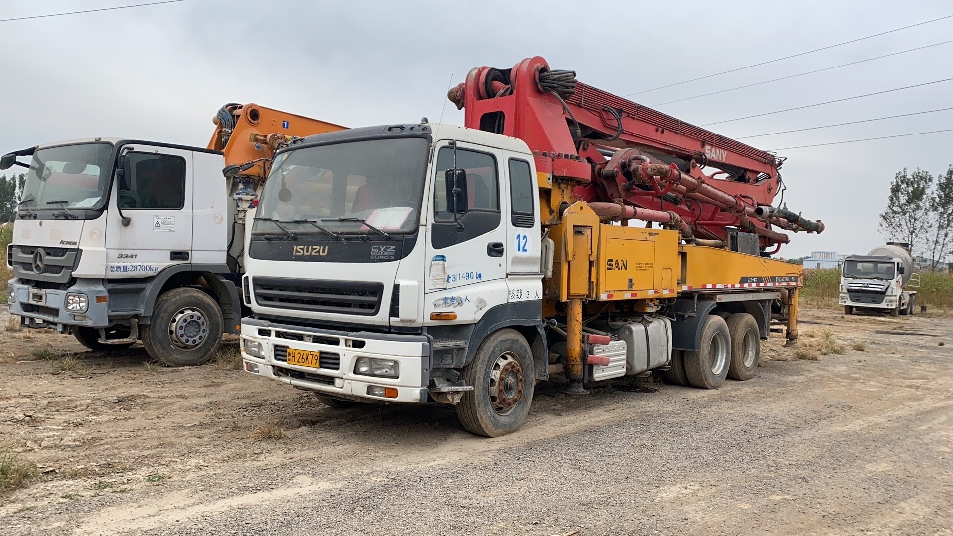 isuzu putzmeister pump truck / concrete pump truck/truck mounted concrete mixer pump