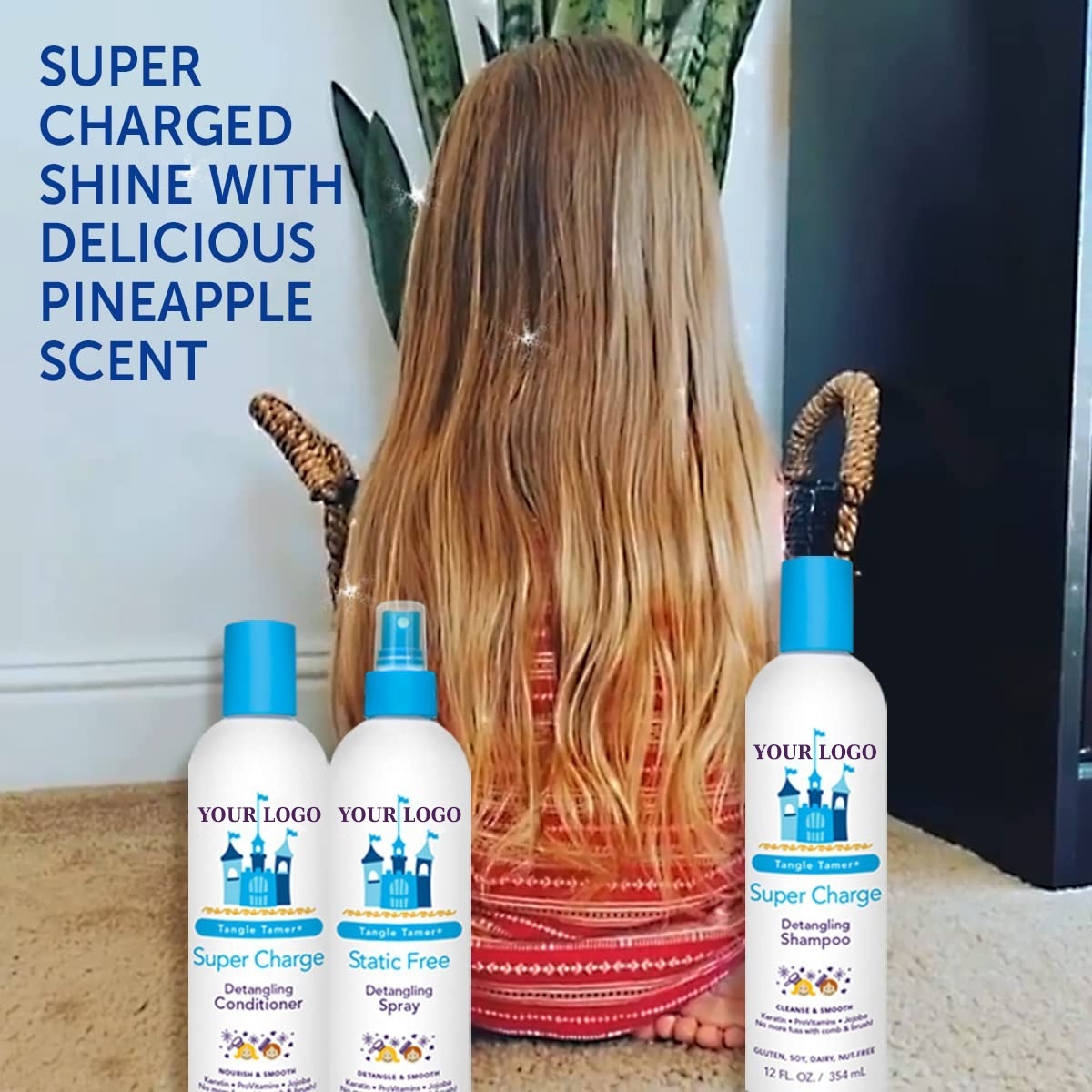 Detangling Spray for Kids Ultra Moisturizing Anti Frizz Paraben-Free Sulfate-Free Tear-Free Shiny Moist Kids Conditioning Spray