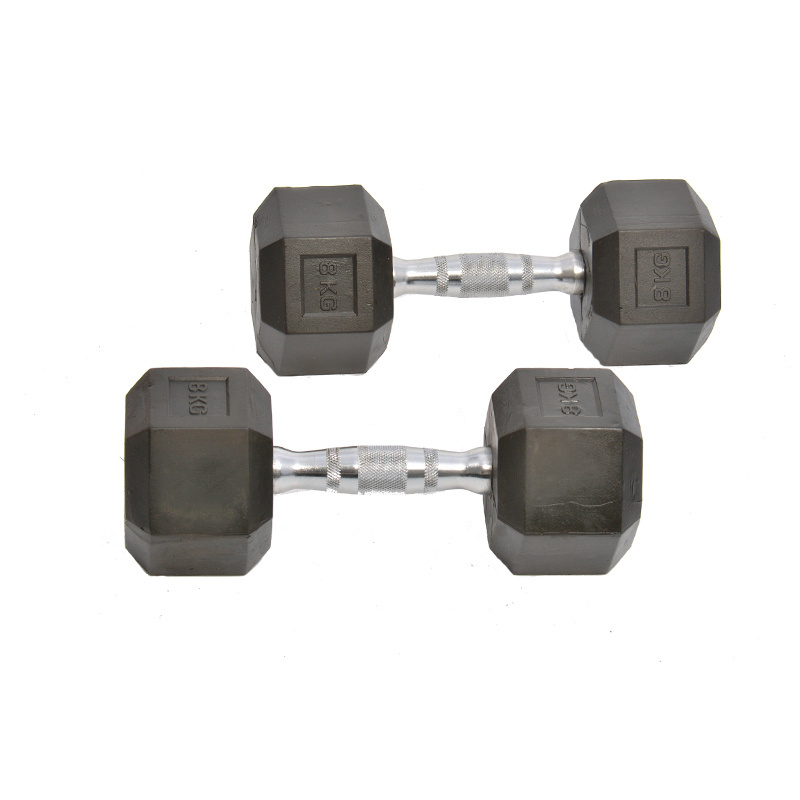 Multi-Specificatin Gym Weight Dumbbells Set Black Hex Rubber Coated Dumbbell