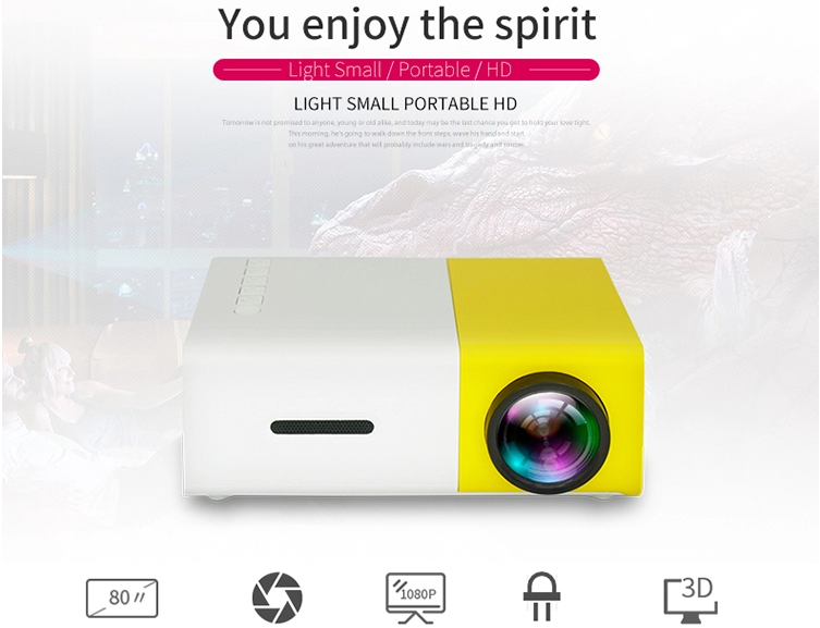 Pocket mini projector YG300 for mobile phone and tv 1080P portable mini LED projector YG300