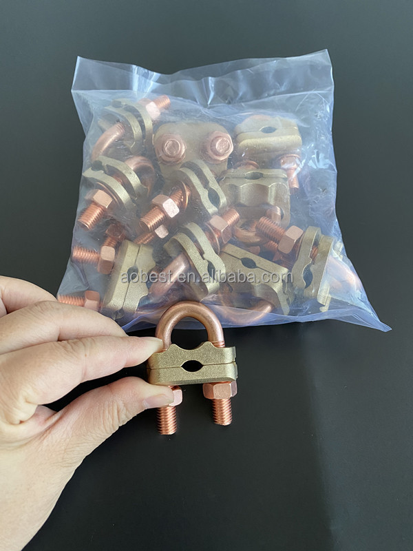 AOBEST Good quality cheap price Grounding Rod Copper U Bolt Clamp