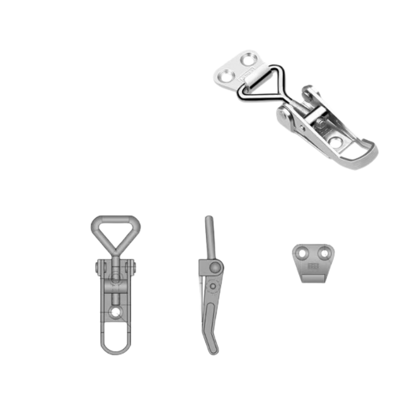 AOBO Metal Stamping Hardware Stainless Steel Adjustable Toggle Spring Latches Draw Latch