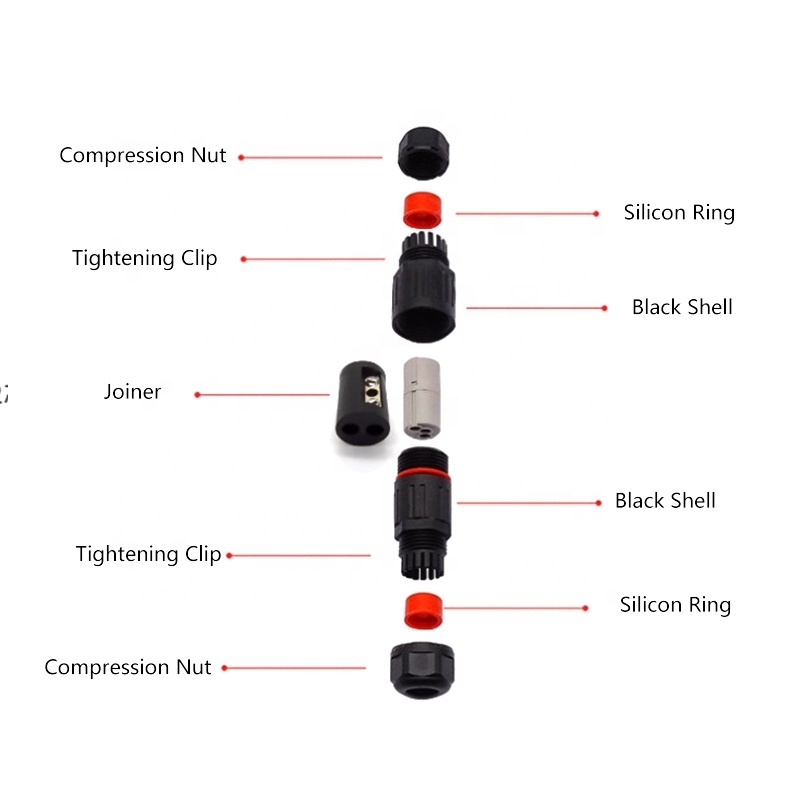 IP68 CDF-M3 2-3 core screwless mini waterproof connector for outdoor lighting small waterproof connector