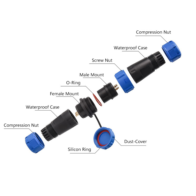 Sp Series Connector Weipu Sp11 Sp13 Sp17 Sp21 Sp29 2 3 4 5 6 7 9 12 14 16 19 22 24 26 Pin Ip67 Ip68 Waterproof Cable Connector