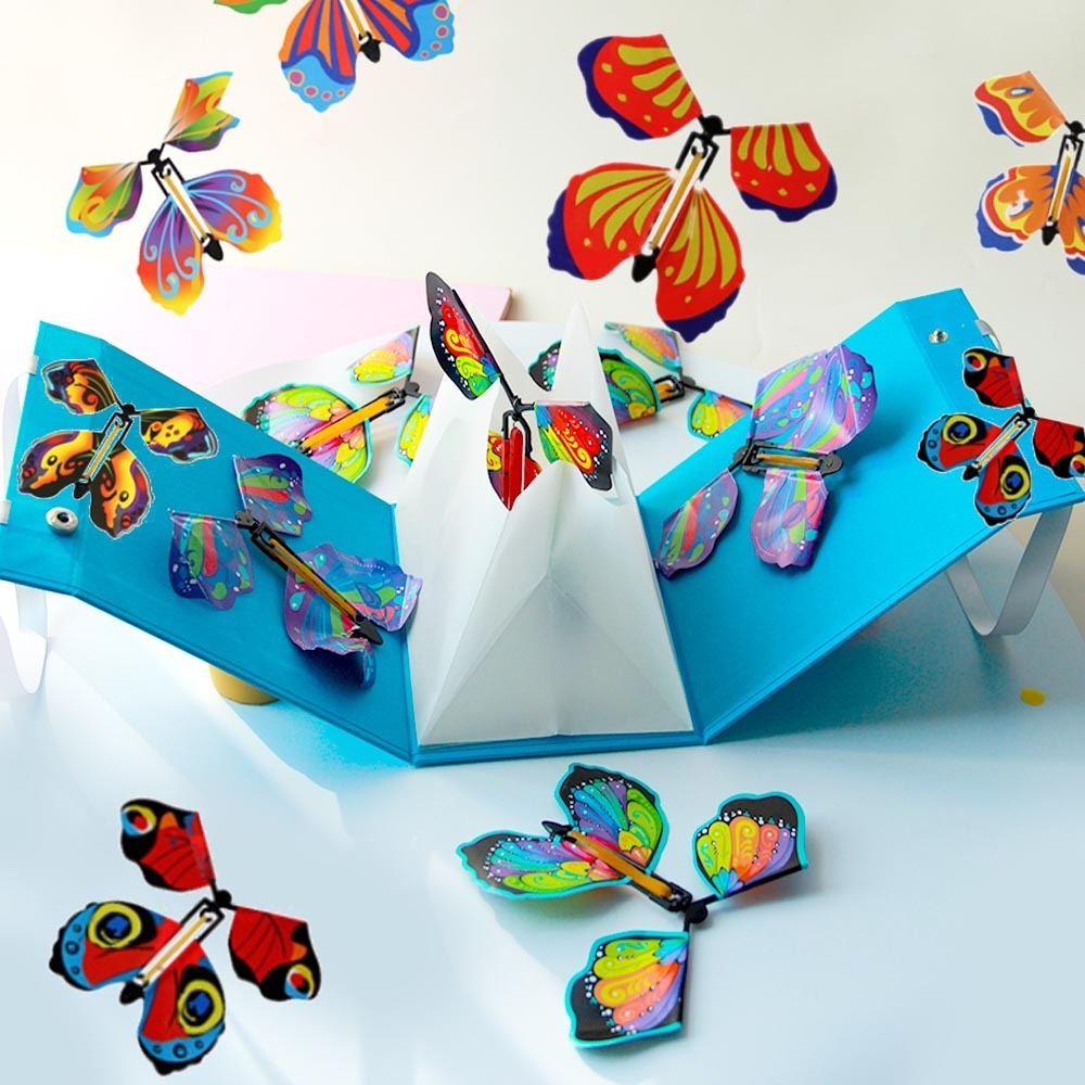 Exploding  Surprise Explosion Bounce Magic Flying Paper Butterfly For Surprise Boxes,magic butterfly flying cake decoration