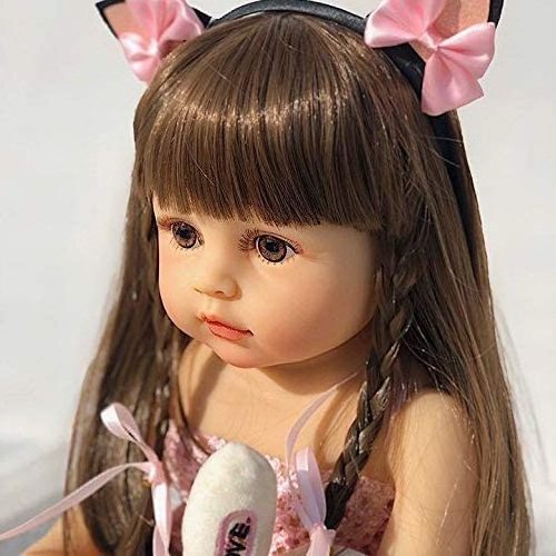 Reborn Baby Dolls Cute Girl, 22 Inch Realistic Full Body Silicone Lifelike Gifts for Kids