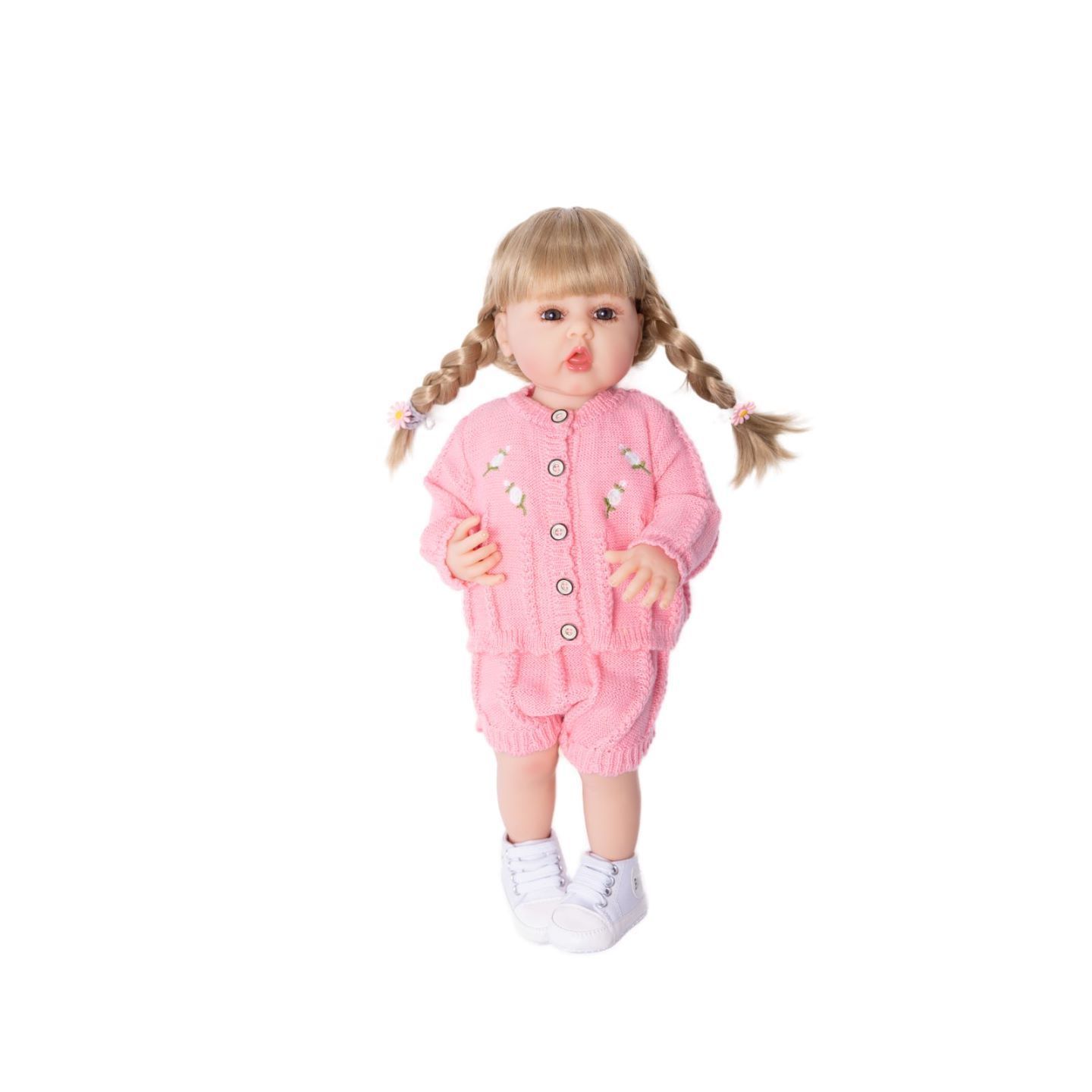 22inch Reborn Baby Doll  Girl Soft Body Long Hair Cute Lifelike Collectible Art Doll Christmas Gifts dolls