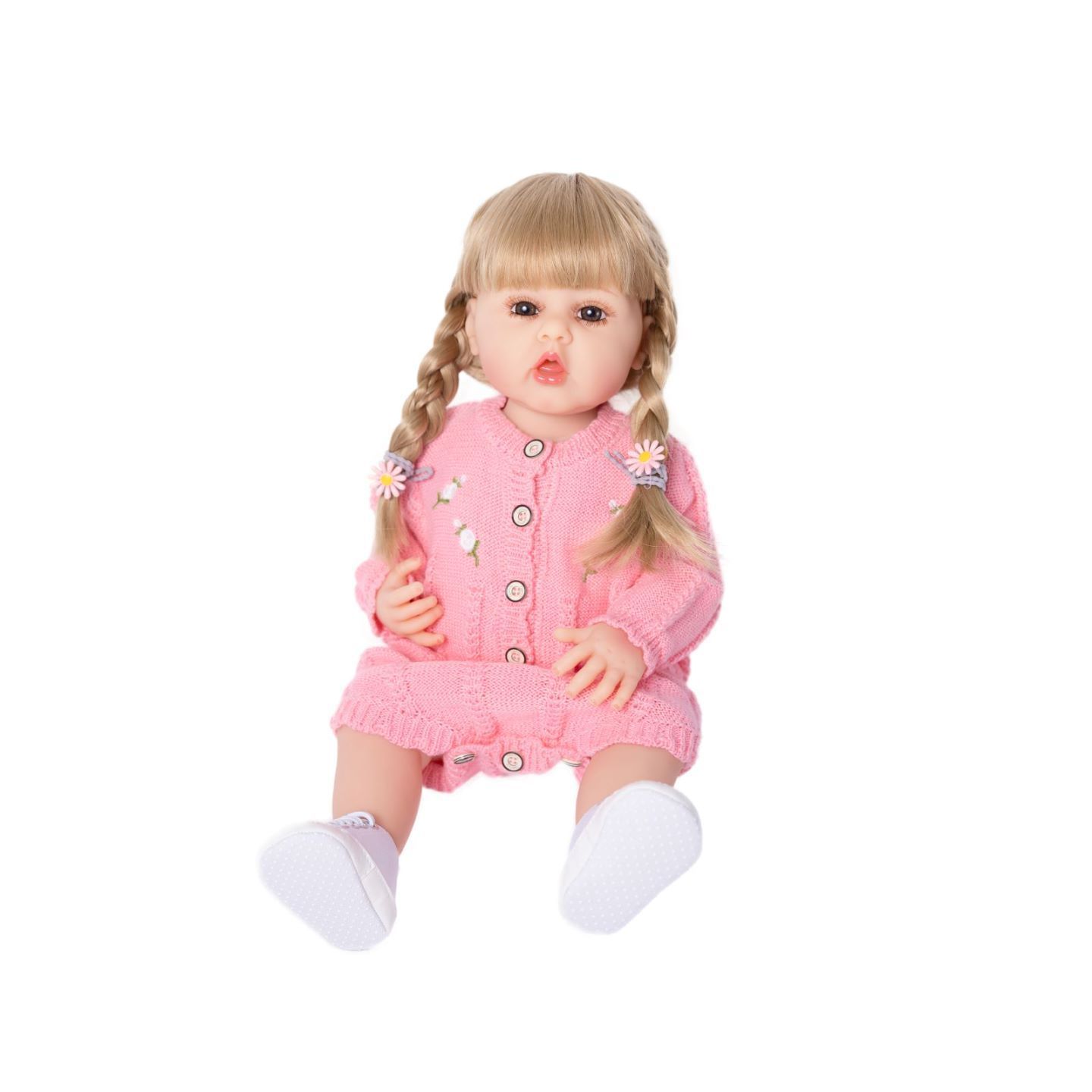 22inch Reborn Baby Doll  Girl Soft Body Long Hair Cute Lifelike Collectible Art Doll Christmas Gifts dolls