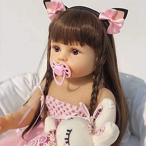 Reborn Baby Dolls Cute Girl, 22 Inch Realistic Full Body Silicone Lifelike Gifts for Kids