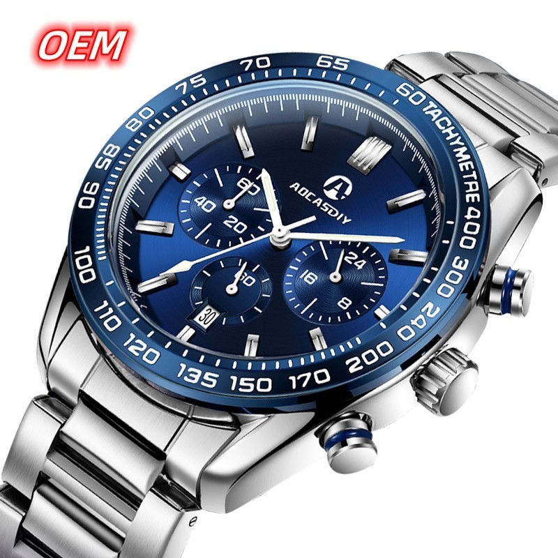 AOCASDIY ENDURANCE Sport Wristwatch Waterproof Quartz Mens Watch Movement Chronograph Casual Watch High Quality Clock for Men