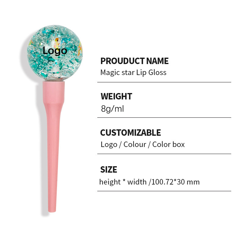 High Quality Clear Colored Shiny Lollipop Shape Lip Oil Gloss 8ml Lipgloss Shine