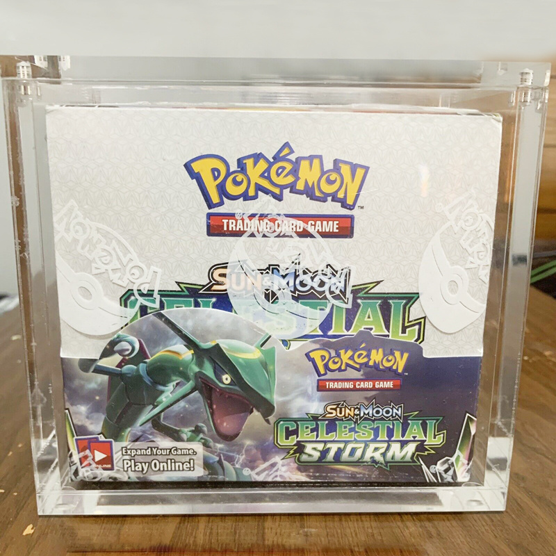 Pokemon playing cards booster box magnetic lid acrylic display case pokemon TCG booster box