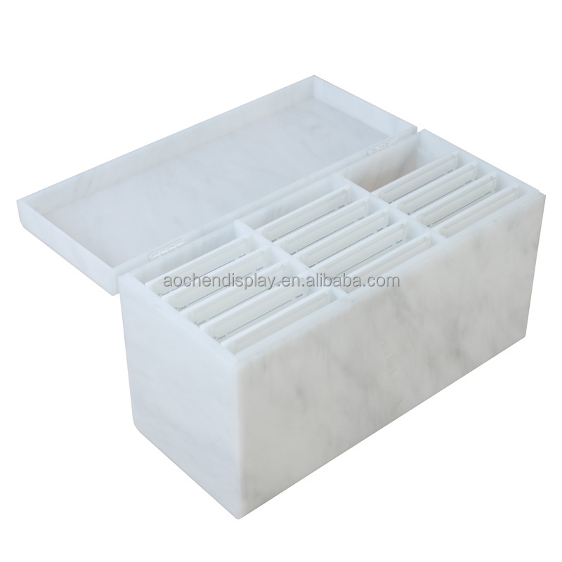 Marble Eyelash Storage Organizer Acrylic Lash Tile Palette Box for Eyelash Studio