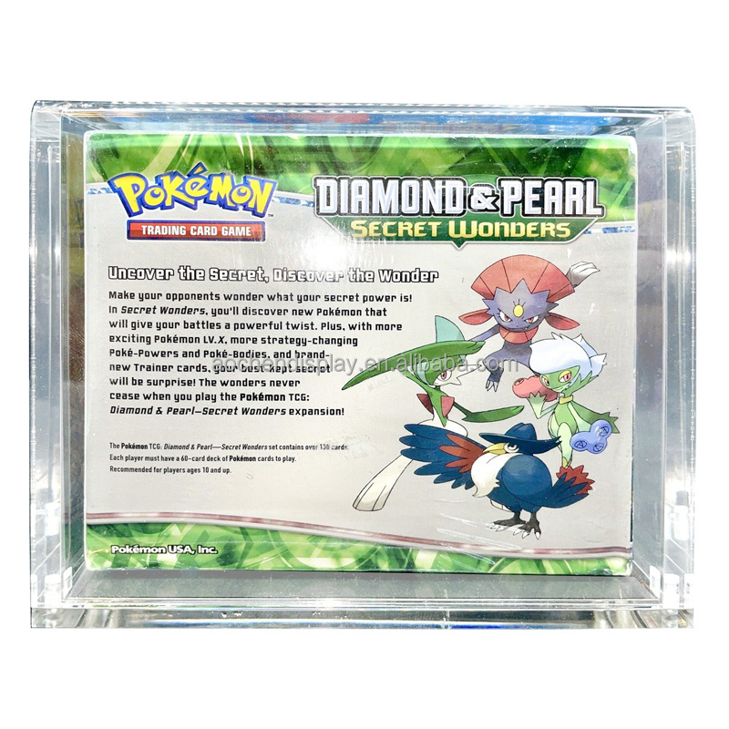 Cheap Pokemon Booster Box Acrylic Display Cases with Magnetic Lid for WOTC/XY, Diamond & Peal Pokemon Booster Boxes